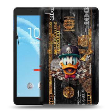 Силиконовый чехол на Lenovo Tab E8 с принтом Дональд Дак Доллар