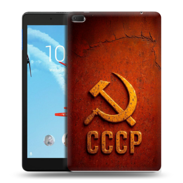 Силиконовый чехол на Lenovo Tab E8 с принтом Флаг Герб СССР