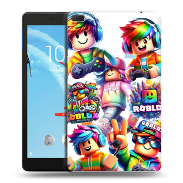 Силиконовый чехол на Lenovo Tab E8 с принтом Roblox Роблокс