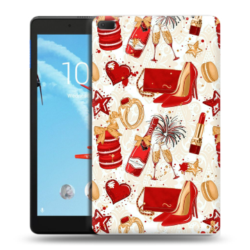 Силиконовый чехол на Lenovo Tab E8 с принтом Новый год