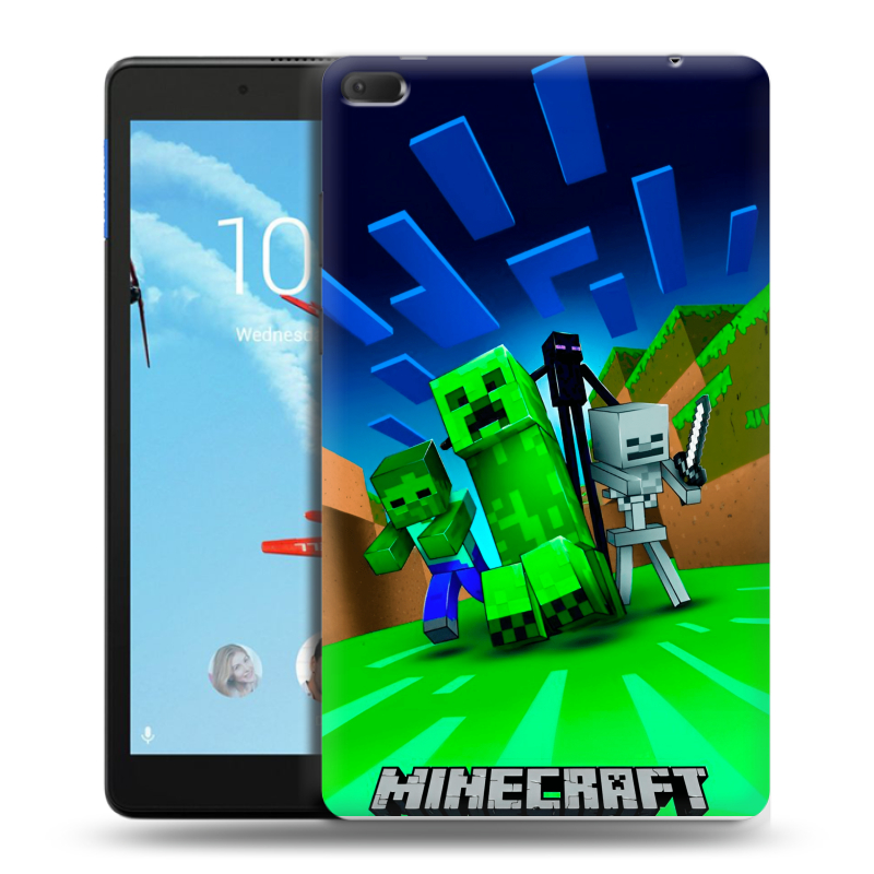 Силиконовый чехол на Lenovo Tab E8 с принтом Майнкрафт Силиконовый чехол на Lenovo Tab E8 с принтом Майнкрафт