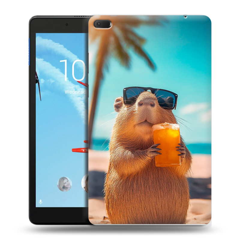 Силиконовый чехол на Lenovo Tab E8 с принтом Капибара Силиконовый чехол на Lenovo Tab E8 с принтом Капибара