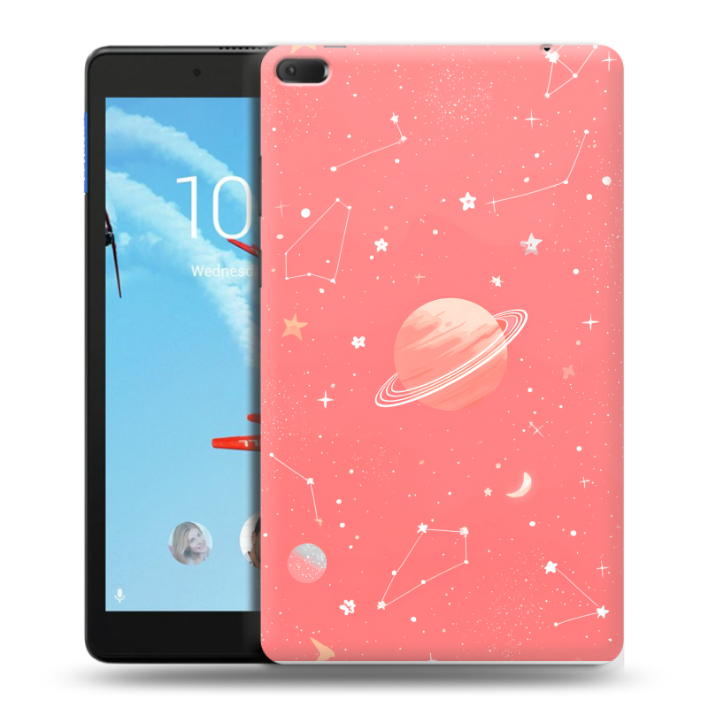 Силиконовый чехол на Lenovo Tab E8 с принтом Розовый космос Силиконовый чехол на Lenovo Tab E8 с принтом Розовый космос