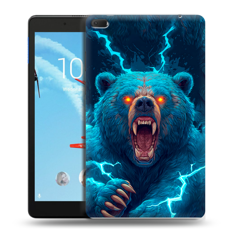 Силиконовый чехол на Lenovo Tab E8 с принтом Медведь Силиконовый чехол на Lenovo Tab E8 с принтом Медведь