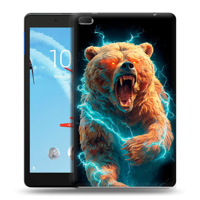 Силиконовый чехол на Lenovo Tab E8 с принтом Медведь Силиконовый чехол на Lenovo Tab E8 с принтом Медведь