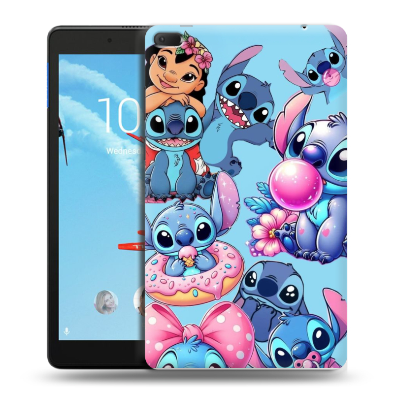 Силиконовый чехол на Lenovo Tab E8 с принтом Лило и Стич Силиконовый чехол на Lenovo Tab E8 с принтом Лило и Стич