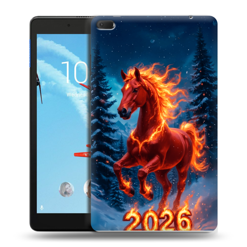 Силиконовый чехол на Lenovo Tab E8 с принтом Новый год коня Силиконовый чехол на Lenovo Tab E8 с принтом Новый год коня