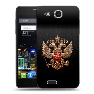 Пластиковый чехол на Alcatel One Touch Idol Ultra с принтом Герб России