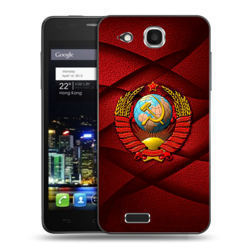 Пластиковый чехол на Alcatel One Touch Idol Ultra с принтом Герб СССР