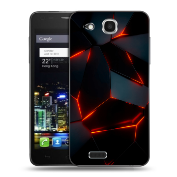 Пластиковый чехол на Alcatel One Touch Idol Ultra с принтом Яркие абстракции