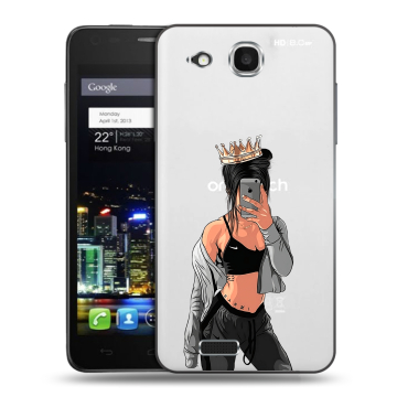 Пластиковый чехол на Alcatel One Touch Idol Ultra с принтом Женские принты