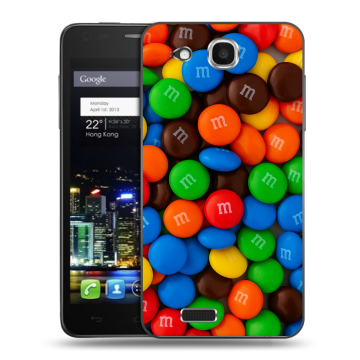 Пластиковый чехол на Alcatel One Touch Idol Ultra с принтом Конфеты