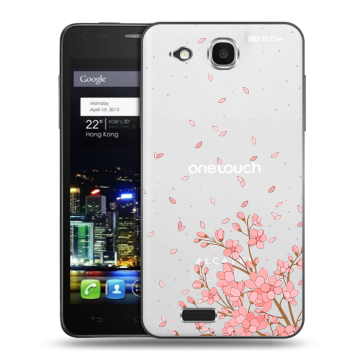 Пластиковый чехол на Alcatel One Touch Idol Ultra с принтом Ветка сакуры Пластиковый чехол на Alcatel One Touch Idol Ultra с принтом Ветка сакуры