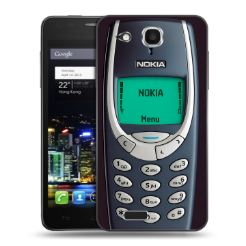 Пластиковый чехол на Alcatel One Touch Idol Ultra с принтом Старый телефон