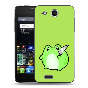 Пластиковый чехол на Alcatel One Touch Idol Ultra с принтом Лягушенок Пластиковый чехол на Alcatel One Touch Idol Ultra с принтом Лягушенок