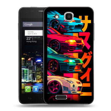 Пластиковый чехол на Alcatel One Touch Idol Ultra с принтом Гоночные машины Пластиковый чехол на Alcatel One Touch Idol Ultra с принтом Гоночные машины
