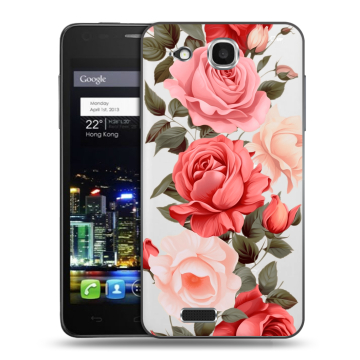 Пластиковый чехол на Alcatel One Touch Idol Ultra с принтом Розы Пластиковый чехол на Alcatel One Touch Idol Ultra с принтом Розы