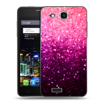 Пластиковый чехол на Alcatel One Touch Idol Ultra с принтом Блестки