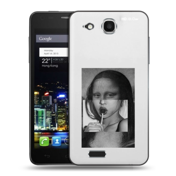 Пластиковый чехол на Alcatel One Touch Idol Ultra с принтом Мона Лиза Пластиковый чехол на Alcatel One Touch Idol Ultra с принтом Мона Лиза