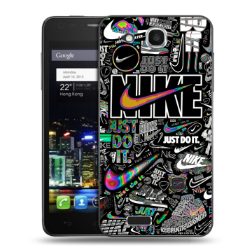 Пластиковый чехол на Alcatel One Touch Idol Ultra с принтом Найк