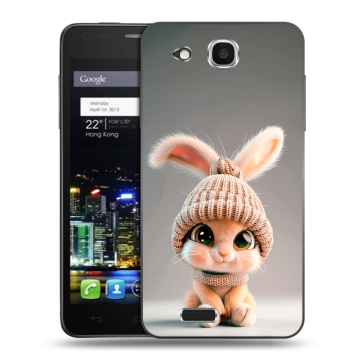 Пластиковый чехол на Alcatel One Touch Idol Ultra с принтом Кролик