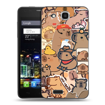 Пластиковый чехол на Alcatel One Touch Idol Ultra с принтом капибара Пластиковый чехол на Alcatel One Touch Idol Ultra с принтом капибара