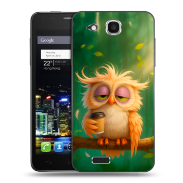 Пластиковый чехол на Alcatel One Touch Idol Ultra с принтом сова Пластиковый чехол на Alcatel One Touch Idol Ultra с принтом сова