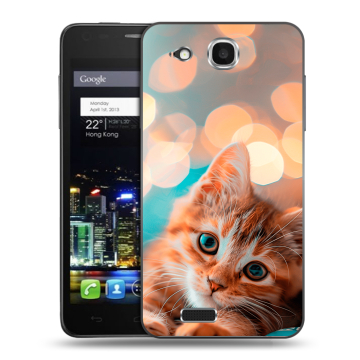 Пластиковый чехол на Alcatel One Touch Idol Ultra с принтом котик Пластиковый чехол на Alcatel One Touch Idol Ultra с принтом котик