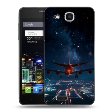 Пластиковый чехол на Alcatel One Touch Idol Ultra с принтом самолет Пластиковый чехол на Alcatel One Touch Idol Ultra с принтом самолет