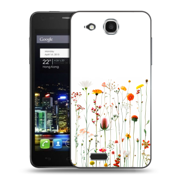 Пластиковый чехол на Alcatel One Touch Idol Ultra с принтом цветы Пластиковый чехол на Alcatel One Touch Idol Ultra с принтом цветы