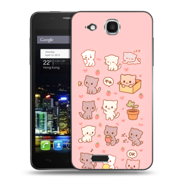 Пластиковый чехол на Alcatel One Touch Idol Ultra с принтом Hello Kitty Хелоу Кити Пластиковый чехол на Alcatel One Touch Idol Ultra с принтом Hello Kitty Хелоу Кити
