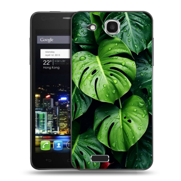 Пластиковый чехол на Alcatel One Touch Idol Ultra с принтом Листья Пластиковый чехол на Alcatel One Touch Idol Ultra с принтом Листья