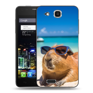 Пластиковый чехол на Alcatel One Touch Idol Ultra с принтом Капибара Пластиковый чехол на Alcatel One Touch Idol Ultra с принтом Капибара