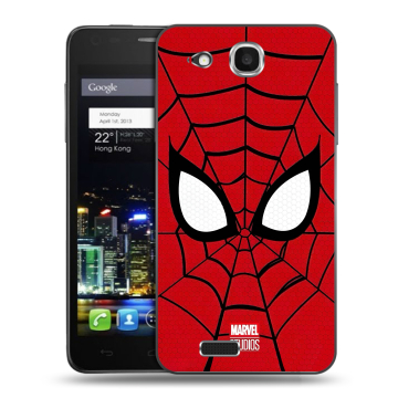 Пластиковый чехол на Alcatel One Touch Idol Ultra с принтом человек паук spiderman