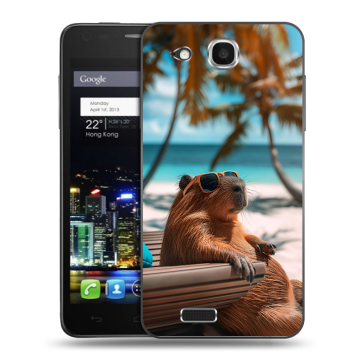 Пластиковый чехол на Alcatel One Touch Idol Ultra с принтом Капибара Пластиковый чехол на Alcatel One Touch Idol Ultra с принтом Капибара