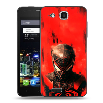 Пластиковый чехол на Alcatel One Touch Idol Ultra с принтом человек паук spiderman Пластиковый чехол на Alcatel One Touch Idol Ultra с принтом человек паук spiderman