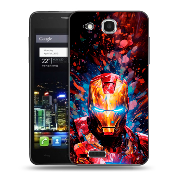 Пластиковый чехол на Alcatel One Touch Idol Ultra с принтом Железный человек Ironman Пластиковый чехол на Alcatel One Touch Idol Ultra с принтом Железный человек Ironman