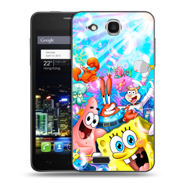 Пластиковый чехол на Alcatel One Touch Idol Ultra с принтом спанчбоб спанч боб Пластиковый чехол на Alcatel One Touch Idol Ultra с принтом спанчбоб спанч боб