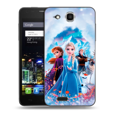 Пластиковый чехол на Alcatel One Touch Idol Ultra с принтом Холодное сердце Frozen Пластиковый чехол на Alcatel One Touch Idol Ultra с принтом Холодное сердце Frozen