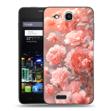 Пластиковый чехол на Alcatel One Touch Idol Ultra с принтом Розы цветы Пластиковый чехол на Alcatel One Touch Idol Ultra с принтом Розы цветы