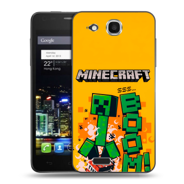 Пластиковый чехол на Alcatel One Touch Idol Ultra с принтом Майнкрафт Minecraft Пластиковый чехол на Alcatel One Touch Idol Ultra с принтом Майнкрафт Minecraft