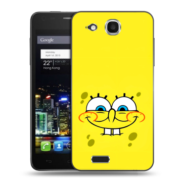 Пластиковый чехол на Alcatel One Touch Idol Ultra с принтом спанчбоб спанч боб Пластиковый чехол на Alcatel One Touch Idol Ultra с принтом спанчбоб спанч боб