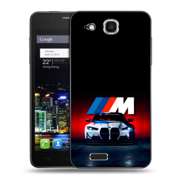 Пластиковый чехол на Alcatel One Touch Idol Ultra с принтом БМВ BMW