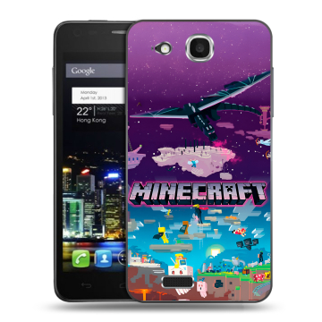 Пластиковый чехол на Alcatel One Touch Idol Ultra с принтом Майнкрафт Minecraft Пластиковый чехол на Alcatel One Touch Idol Ultra с принтом Майнкрафт Minecraft