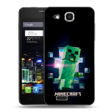 Пластиковый чехол на Alcatel One Touch Idol Ultra с принтом Майнкрафт Minecraft Пластиковый чехол на Alcatel One Touch Idol Ultra с принтом Майнкрафт Minecraft