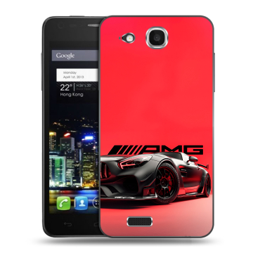 Пластиковый чехол на Alcatel One Touch Idol Ultra с принтом Мерседес Mercedes AMG