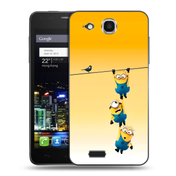 Пластиковый чехол на Alcatel One Touch Idol Ultra с принтом Миньоны Пластиковый чехол на Alcatel One Touch Idol Ultra с принтом Миньоны