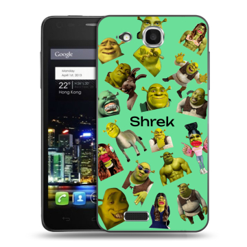 Пластиковый чехол на Alcatel One Touch Idol Ultra с принтом Шрек Shrek