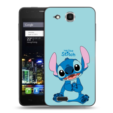 Пластиковый чехол на Alcatel One Touch Idol Ultra с принтом Лило и Стич Пластиковый чехол на Alcatel One Touch Idol Ultra с принтом Лило и Стич