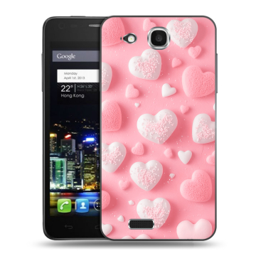 Пластиковый чехол на Alcatel One Touch Idol Ultra с принтом Сердечки Пластиковый чехол на Alcatel One Touch Idol Ultra с принтом Сердечки